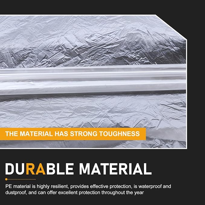 1 PC Disposable Car Covers, 11.5 FT x 19.7 FT Clear Plastic Car Cover, Rain Dust Garage Cover with Elastic Band, Universal for Cars Sedans SUVs (Transparent, M)