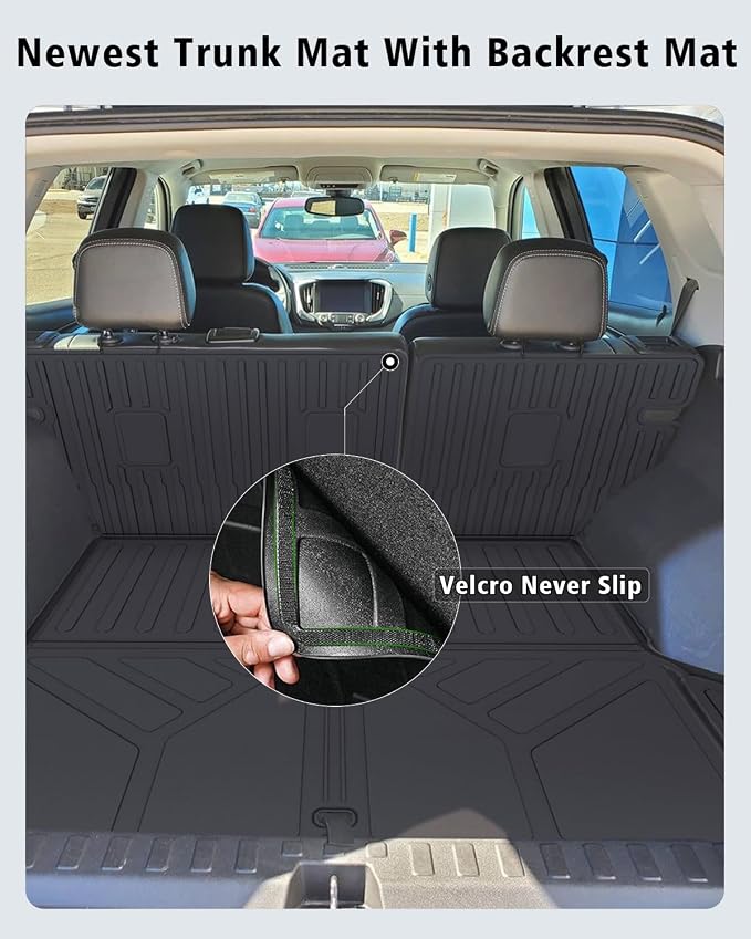 Floor Mats Custom for GMC Terrain 2018-2024 | All Weather TPE Rubber Floor Liners, Cargo Liner, Backrest Mat & Door Sill Protectors Full Set for Terrain Accessories, Black
