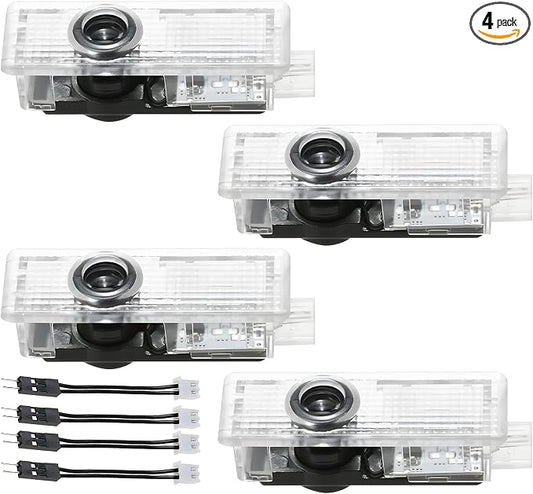 4 Pieces Car Door Lights Logo for Mini Cooper R55 R56 R57 R58 R59 R60 R61 F54 F55 F56 F57 Puddle Lights Logo Projector Courtesy LED Ghost Shadow Light Projector Lamps