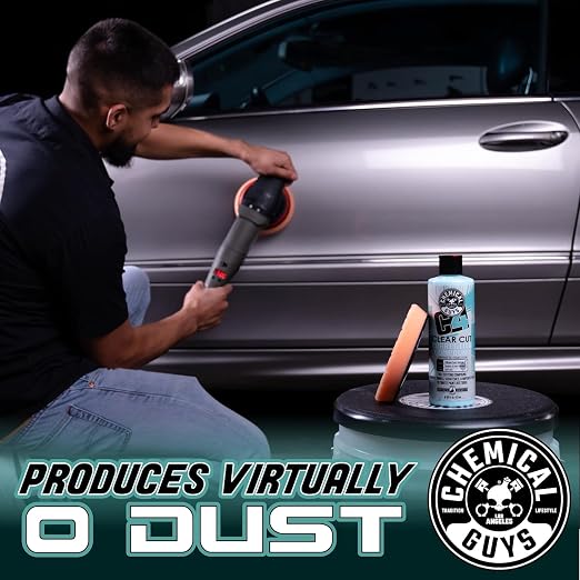 Chemical Guys, C4 Clear Cut Correction Compound for Paint Defects, 16 oz | Pro compound cuts swirls, holograms and scratches from clear coat, leaving a smooth, glossy, correction-ready finish