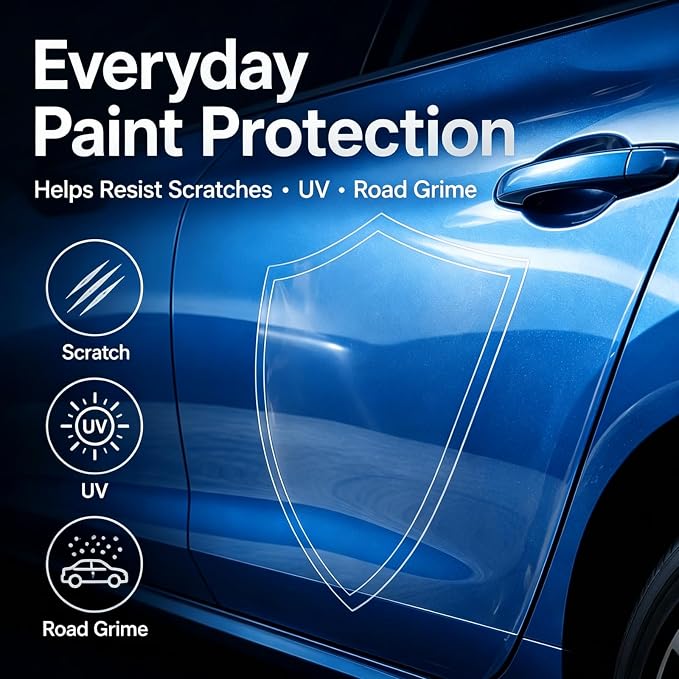MHOO Car Premium TPH Clear Paint Protection Vinyl Film 7.5Mil Paint Protection Film Gloss Clear Self Healing Auto Bra Vinyl Wrap Invisible Scratches Car wrap (TPH7.5 Mils High-Gloss, 5X5ft)