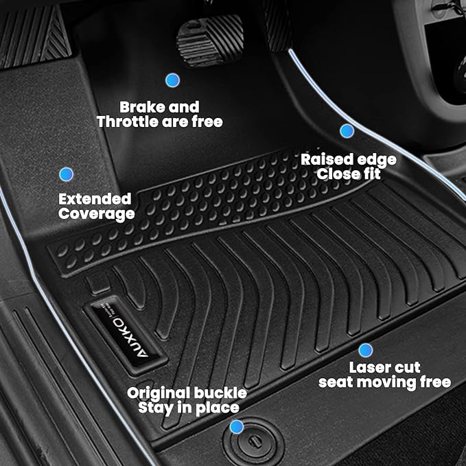 Auxko All Weather Floor Mats for 2011-2023 Dodge Charger RWD & Chrysler 300 RWD TPE Rubber Liners Accessory for 2011-2023 Dodge Charger RWD & Chrysler 300 RWD Odorless Anti-Slip Mats Black