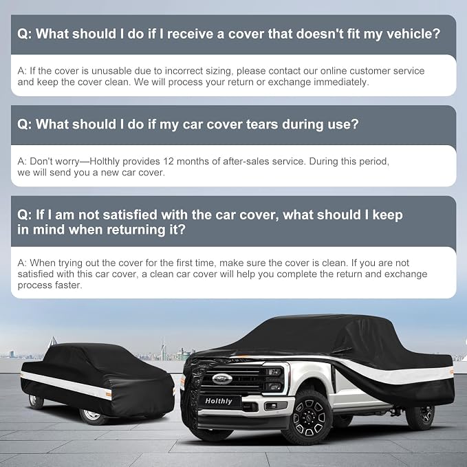 10 Layers Truck Cover Waterproof All Weather Custom Fit Ford F-250 F-350(2001-2026) SuperCrew Short Bed, Outdoor Full Exterior Pickup Car Cover Sun Rain Snow Ice Protection. Black