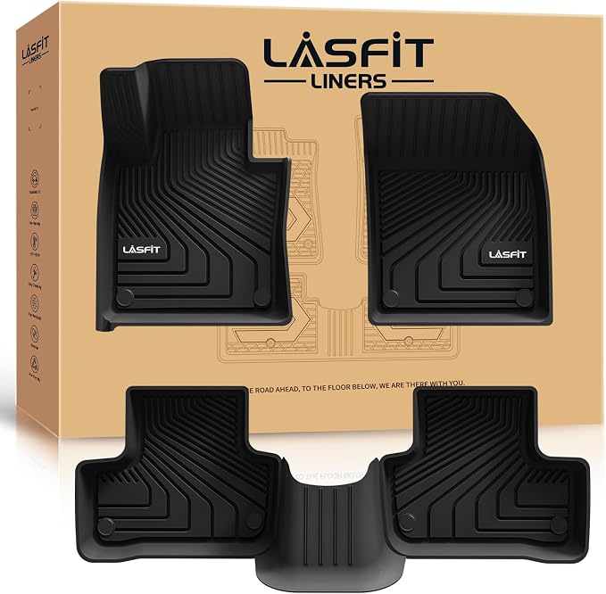 LASFIT Floor Mats for Volvo XC60 2018-2026 Gas 5 Seat Only, Not for T8 PHEV | All Weather Floor Liner, Premium TPE, Custom Fit, Full Coverage, Interior Protection, Easy Clean, Refined Design