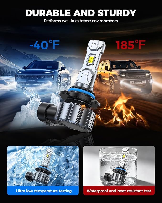 Marsauto M1S 9005 Fog Bulbs, 80000LM 6000K Cool White, 1:1 Halogen Size, Plug and Play Fog Light, 80,000+ Hours Lifespan, Non-Glare, Error-Free for Car Truck ATV, 2-Pack