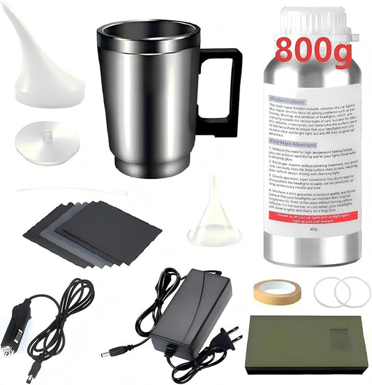 800g Headlight Restoration Kit,Car Headlight Glass Scratch Renovation Tool,Automobile Headlight Lens Polish Repair Tool with UV Block Coat to Remove Yellowing, Haze,Oxidation for Taillights,Foglights