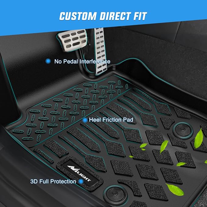 Nilight TPE Floor Mats for Volvo XC90 2016 2017 2018 2019 2020 2021 2022 2023 2024 2025 2026 (Only for Plug-in Hybrid Models) All Weather Custom Fit Heavy Duty Floor Liners