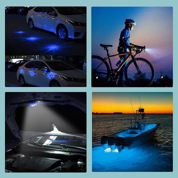 CICMOD LED Road Flares Roadside Safety Emergency Lights Beacon Disc Flashing Warning Flare Kit for Car Truck Boat - 6 Pack