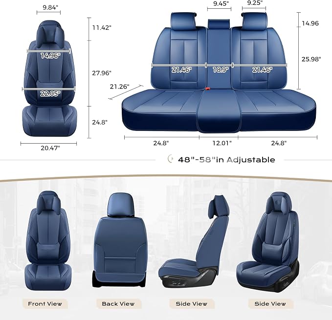 Coverado Car Seat Covers, Seat Covers for Cars, Waterproof Leather Auto Seat Protectors, Leather Car Seat Cushion, Car Interiors Accessories Universal Fit for Most Cars