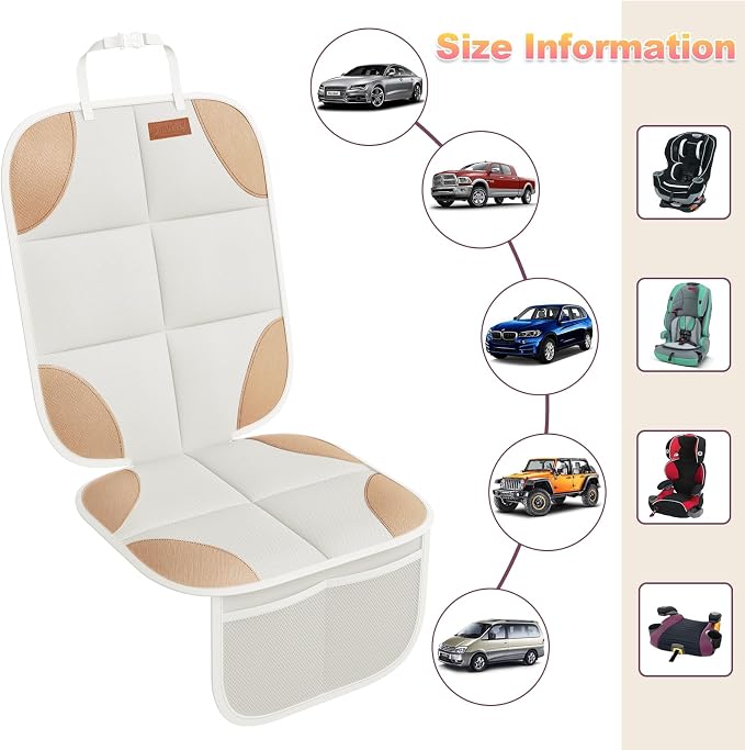 SMART ELF 2 Pack in Gift Box Car Seat Protector, Seat Cover with Mesh Storage Pockets, Non-Slip Backing, Protective Car Seat Mat for Sedan SUV Truck