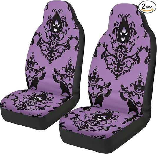 Halloween Front Car Seat Covers Set of 2, Soft Breathable Seat Protectors for Front Seats, Universal Fit for Most Cars, SUVs and Sedans