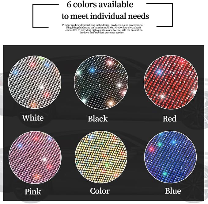 Sparkling Diamond Car Seat Kick Protectors with Storage, Crystal Kick Mats for Car Seats with Bling Rhinestones, Universal Fit Luxury Auto Accessories for Women Girls and Ladies Blue 2pcs