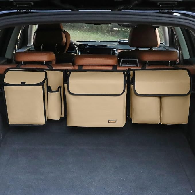Deluxe Trunk and Backseat Organizer for Medium or Large Size SUVs & RVs, Detachable Storage Modules with Built-in Cooler, Patent Pending