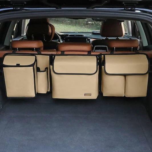 Deluxe Trunk and Backseat Organizer for Medium or Large Size SUVs & RVs, Detachable Storage Modules with Built-in Cooler, Patent Pending