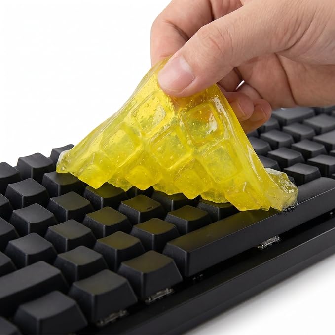 toretark Computer Keyboard Cleaner – Reusable Dust Cleaner for Gaming Equipment,Universal Computer Accessories Gift for Men & Women, Yellow