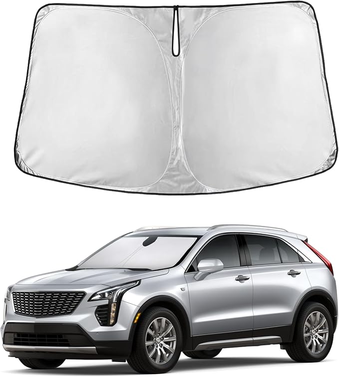 EcoNour Windshield Sunshade Compatible for Cadillac XT4 2019-2023 2024 2025, Sun Visor for Front Windshield & Window Sun Shade Cover, UV Heat Blocker & Protector, Car Accessories