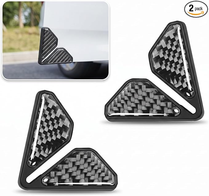 2 PCS Car Door Corner Edge Guards, PVC Soft Rubber Thickened Anti-collision Protector, Carbon Fiber Sporty Style Decorative Sticker, Exterior Accessory for Most Cars (Black)