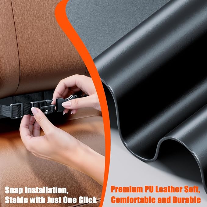 Car Tissue Holder, Car Kleenex Holder Fits 100-160 Count | Premium PU Leather,Keep Tidy,Universal,Large tissue box,Backseat Car Napkin Holder,Tissues Dispenser for Car,Black