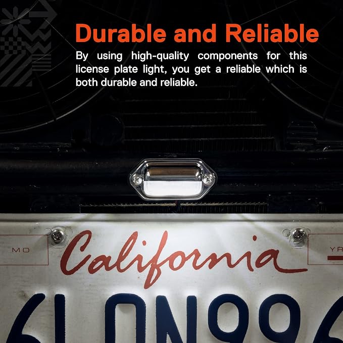 TRUE MODS 2pc Chrome Boat Trailer LED License Plate Lights [DOT FMVSS 108] [SAE L] [Surface Mount] [Waterproof] [12V DC] Universal Courtesy Step Tag Lamp for Auto Work Utility Flat Bed Semi Truck RV