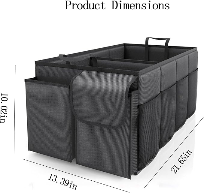 Advanced car seat storage bag is suitable for children and adults. The front and rear seat storage bags are foldable and adjustable. (black gray)