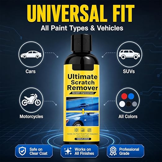 NanoPolix Car Scratch Remover for Vehicles, Car Scratch Repair Paste with Applicator Sponge & Microfiber Cloth, Scratch Remover for Light Scratches, Swirl Marks & Surface Imperfections, 100g