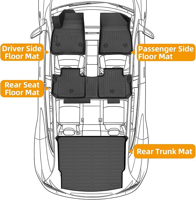 Floor Mats for Chevy Blazer 2019-2026, for Chevrolet Blazer Gas | for Blazer Gas Base/L/LS/LT/Premier/RS, TPE All Weather Blazer Floor Mats, Non-Slip Waterproof 1st & 2nd Row & Cargo Liner
