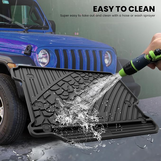 LASFIT Cargo Mat for Jeep Wrangler JL 2018-2026 4 Doors Without SUBWOOFER | Not for JK/Not PHEV/Not 2-Door, All Weather, TPE, Custom Fit, Trunk Mat, for Flat Load Floor, Gas Type, Black