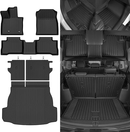 Custom Fit Floor Mats for Toyota RAV4 Hybrid 2026(Not for Phev) | (Not for Cargo Area with subwoofer) All Weather TPE Floor Liners & Trunk Mat & Backrest Mats | Full Set Interior Accessories