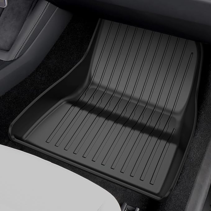 6-PCS All-Weather TPE Floor Mats Compatible with 2024-2026 Model 3 Highland | Flexible, waterproof, stain-proof, anti-slip, easy-clean interior guards