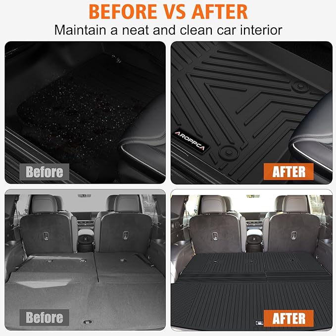 All Weather Car Floor Mats Cargo Liner with Backrest Mat for 2026 Hyundai Palisade 7&8 Seats (Only Fit Fuel), TPE Rubber Liners Full Set Automotive Mats for 2026 Hyundai Palisade Accessories