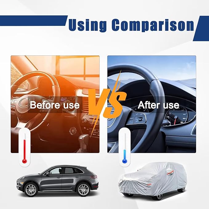 Kayme 6 Layers SUV Car Cover Custom Fit for Lexus NX 300 350 (2015-2025) Waterproof All Weather for Automobiles, Outdoor Full Cover Rain Sun UV Protection.Silver