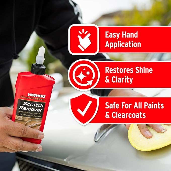 Mothers California Gold Scratch Remover, 8 oz. (08408) | Safely & Effectively Eliminates Light Scratches, Scuffs & Transfers from Paint & Clearcoat, Handles and High-Touch Areas