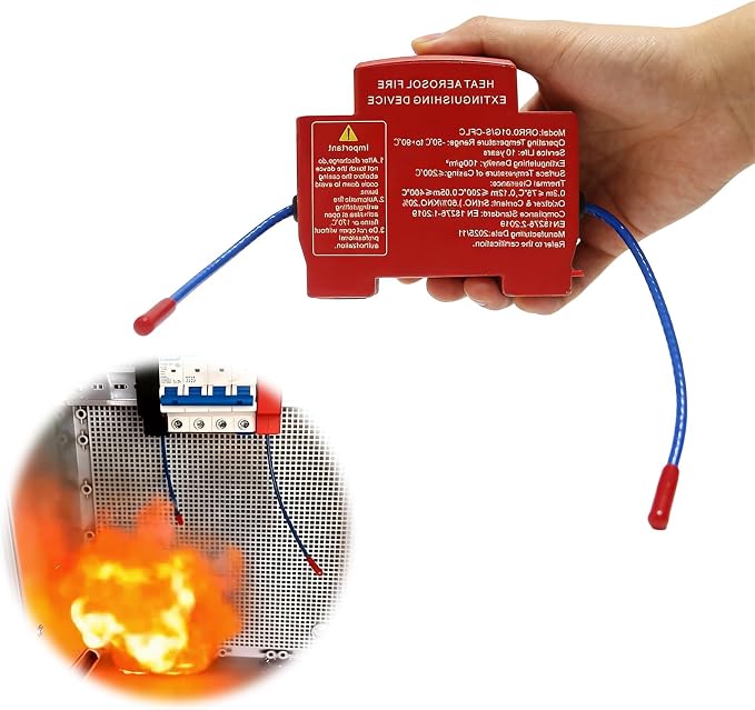 Automatic Fire Extinguishing Device Dual-Line Household Flame Retardant Tool Non-Pollution Snap-On Guide Rail Extinguishers For Distribution Box/Cabinet