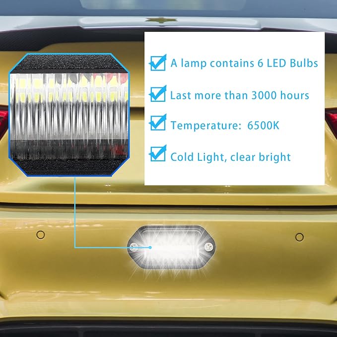 Mudder 16 Packs LED License Plate Light 12V-24V DC Waterproof License Plate 6-SMD Lamp Taillight Tag Lights for Trailer Truck SUV VAN RV Trucks and Boats
