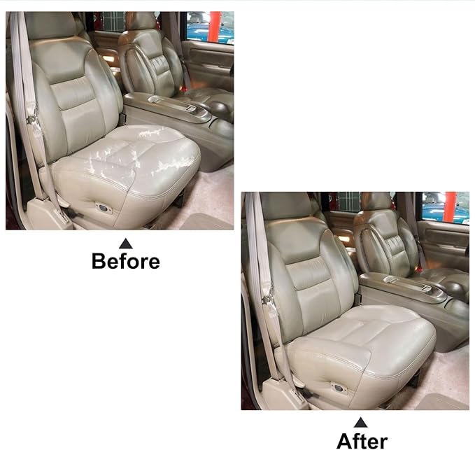 NLQR Front Both Side Bottom & Back Replacement Leather Seat Covers Compatible with Chevy Silverado Tahoe Suburban Sierra Yukon 1995 1996 1997 1998 1999 Med Neutral Tan #522