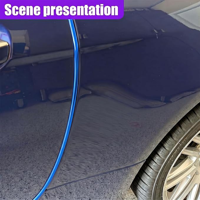 32Ft (10M) Car Door Edge Protector (Blue-10M) | Self-Adhesive Scratch Resistant U Shape Door Edge Guard Decoration, Anti-Collision Car Door Trim Strip for Truck, SUV, Sedan