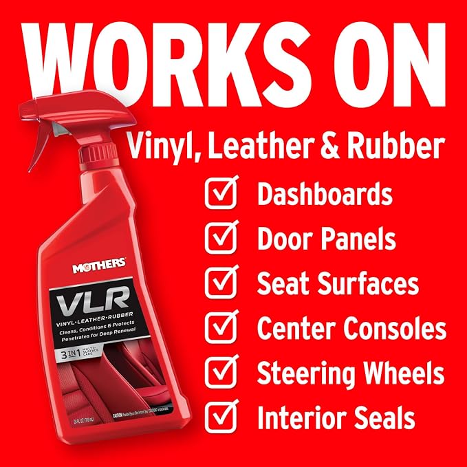 Mothers VLR Vinyl-Leather-Rubber Care, 1 Gallon (06522) | Cleans, Conditions & Protects In One Step, pH Balanced, Neatsfoot Oil & Lanolin To Protect Against Drying, Fading & Cracking