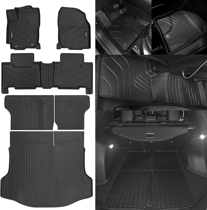 Naibeve Floor Mats for 2013-2018 Toyota RAV4(Not for Hybrid or Prime)-All Weather Custom for Toyota RAV4 Floor Mats & Cargo Mat & Backrest Mats Waterproof Interior Accessories