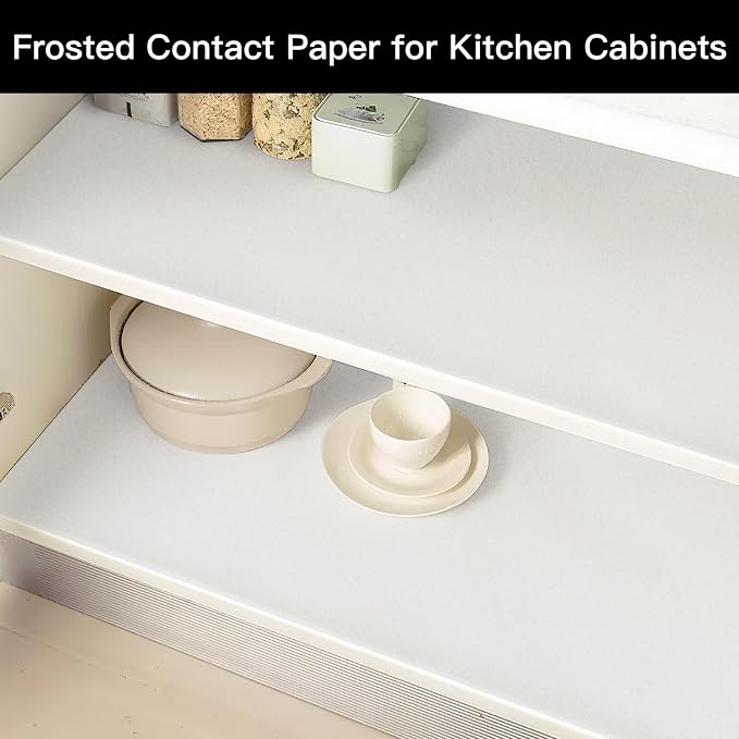Window Film 17.7''x236'' Clear Contact Paper Window Privacy Film Frosted Glass Self-Adhesive Paper Removable Protective Film Waterproof Liner Drawer Shelf Kitchen Cabinet Desk Fridge Roll
