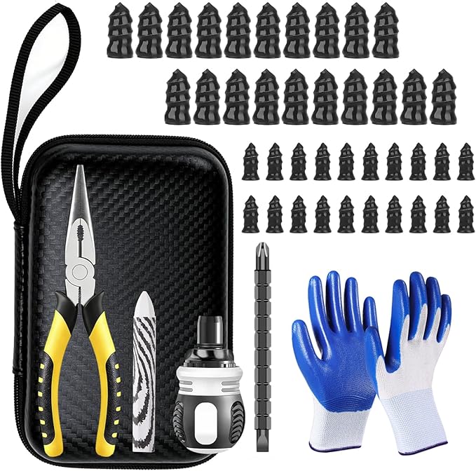 Tire Repair kit with tire Plug Screw Type,Suitable for Cars,Trucks,Motorcycles,SUV,ATV, Heavy Duty Quick Flat tire Puncture Repair Nail kit for Tractor