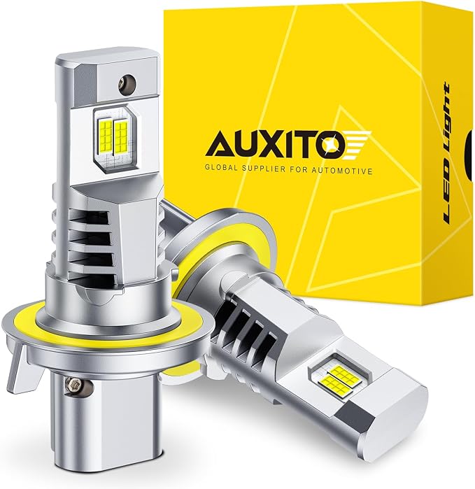 AUXITO Upgraded H13/9008 LED Bulbs, 80,000LM 1500% Super Bright, 6500K Cool White with Cooling Fan, 70,000+Hrs Long Lifespan, 1:1 Halogen Size, 3 Min Quick Install, IP68, Pack of 2