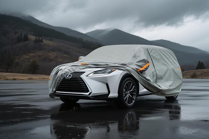 Kayme Heavy Duty Car Cover Custom Fit Lexus RX RX330 RX350 RX450 RX500, Waterproof All Weather for Automobiles, Full Exterior Covers Rain Sun UV Protection.