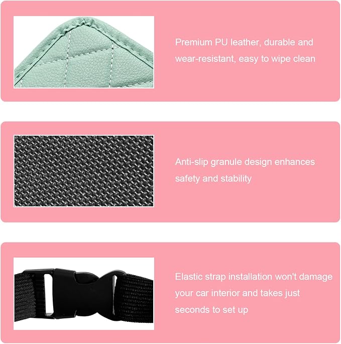 Car Seat Back Organizer, Waterproof Leather Auto Backseat Storage Pocket for Travel Essentials, Universal Multipurpose Backseat Hanging Storage Bag for Cars SUVs Trucks (Green)