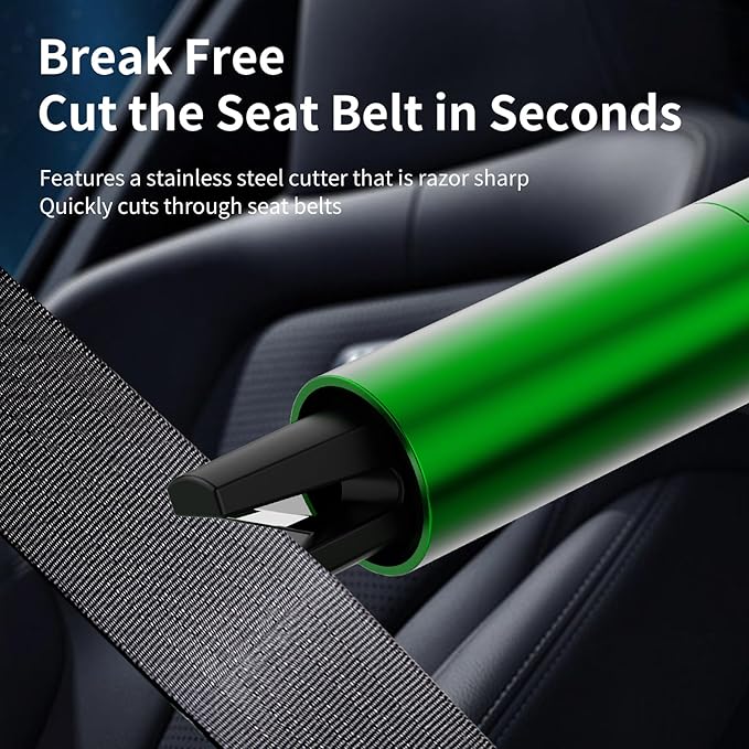 HHXS 2 Pack Window Breaker Seatbelt Cutter Car Window Breaker Safe Hammer Emergency Escape Tool, Glass Breaker Car Escape Tool Life-Saving Emergency Artifact(Blue+Green)