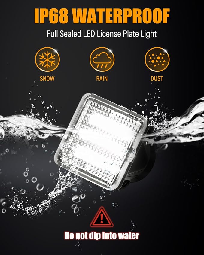 LESAUCE LED License Plate Light for Tacoma 2016-2022 & Tundra 2014-2021 Pickup6000K White, Tag Lamp Assembly Replacement, Pack of 2