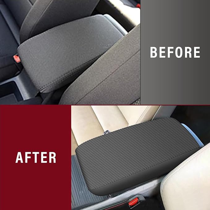 AOMSAZTO Armrest Covers for 2006-2011 Honda Civic Carbon Fiber