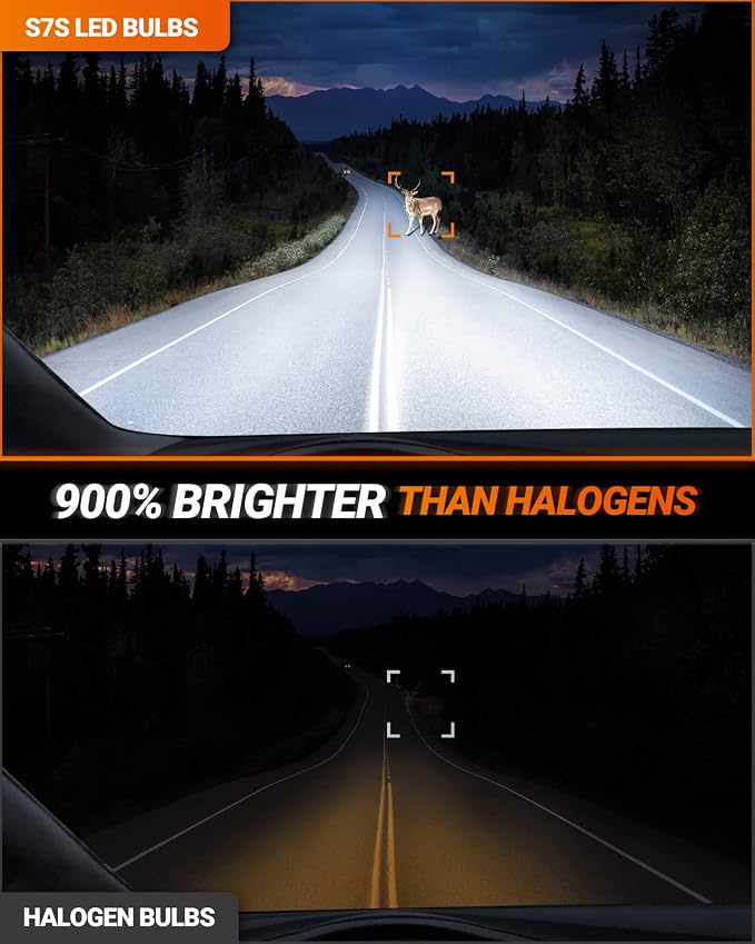 SEALIGHT 9008 Fog Lamps or DRL 60000LM 9×Brightness High Power for Uber, 2025 Version, S7S Series Wireless H13 Bulbs Water Proof 10 Years Lifespan- Pack of 2