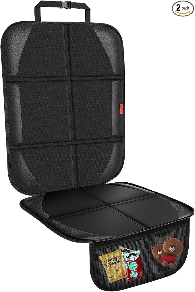 XHYANG Car Seat Protector,Auto Car Seat Protectors Baby Carseat Waterproof Durable 600D Fabric for Child Baby Car Seat Mat Vehicle Pet Cover 2 Storage Pockets (1 Pack)