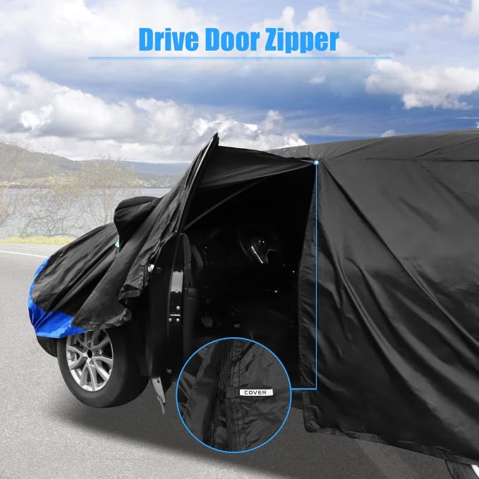 X AUTOHAUX YL SUV Car Cover Waterproof Snowproof All Weather for Car Outdoor Full Car Cover Rain Sun Protection Universal Fit for SUV 182"-190"