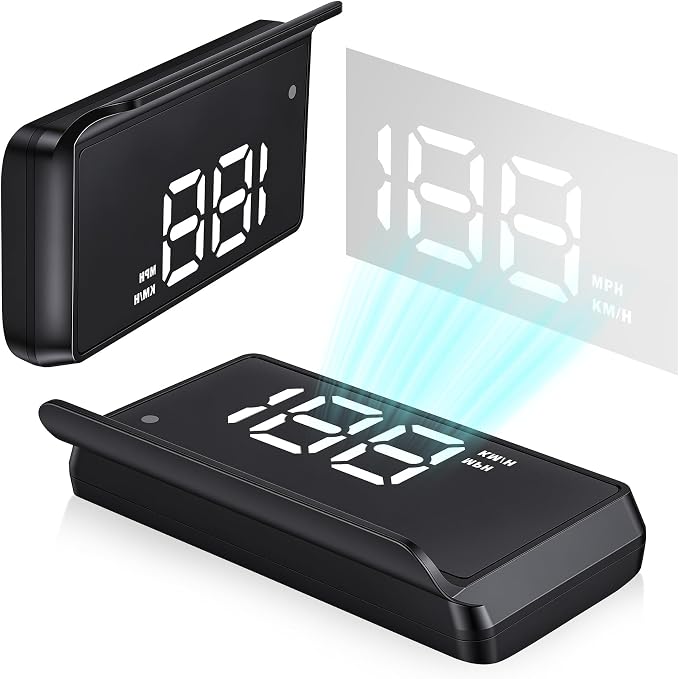 SINGARO Heads up Display for Cars, Universal USB Plug Digital GPS HUD Speedometer with Large Font, Automatic Brightness Adjustment, Car Interior Accessories for Women and Man(White)
